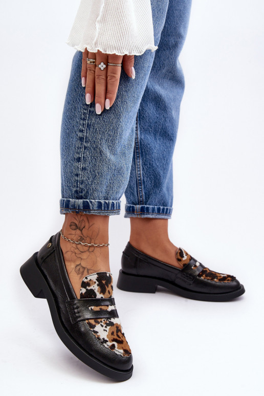 Women's Leather Loafers Maciejka 06250-01 Black