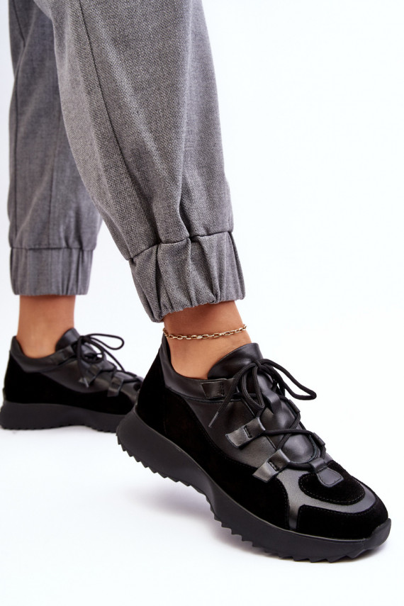 Women's Leather Sports Shoes M01/2 Zazoo Black