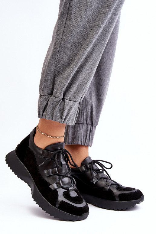 Women's Leather Sports Shoes M01/2 Zazoo Black