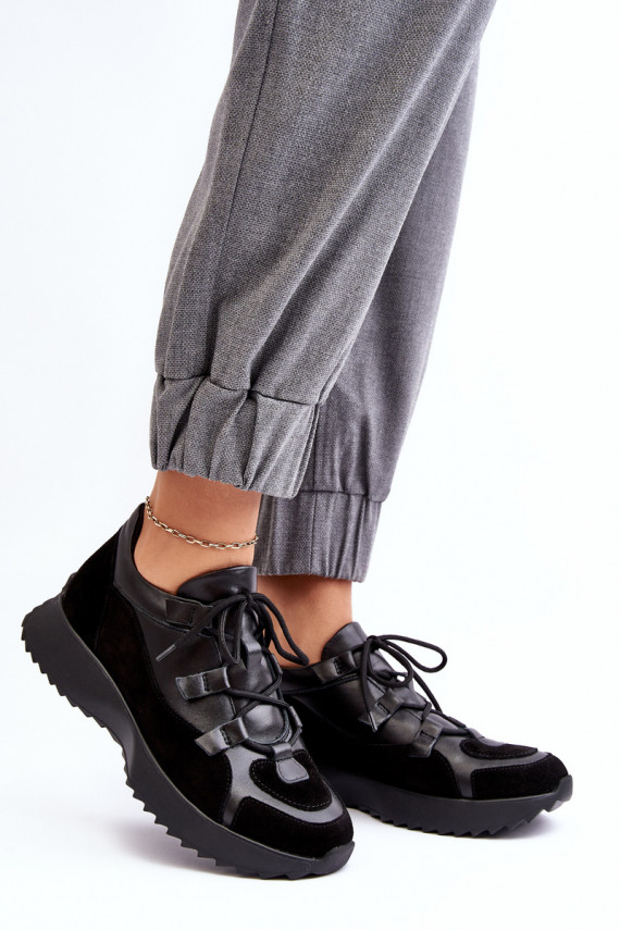 Women's Leather Sports Shoes M01/2 Zazoo Black