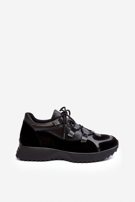 Women's Leather Sports Shoes M01/2 Zazoo Black