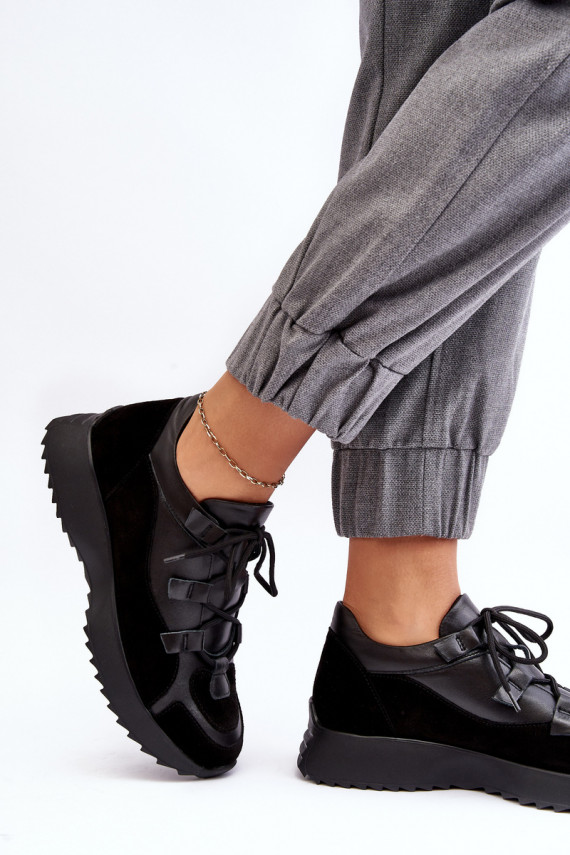 Women's Leather Sports Shoes M01/2 Zazoo Black