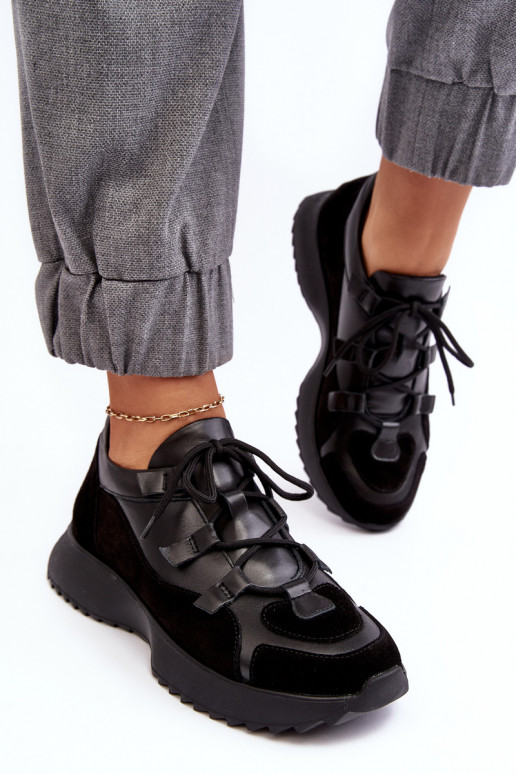 Women's Leather Sports Shoes M01/2 Zazoo Black