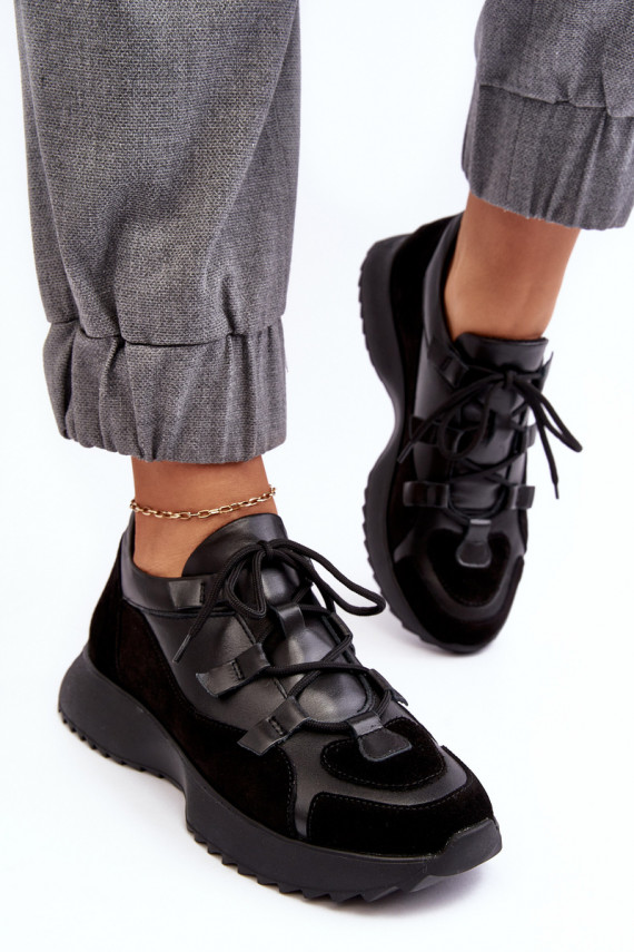 Women's Leather Sports Shoes M01/2 Zazoo Black