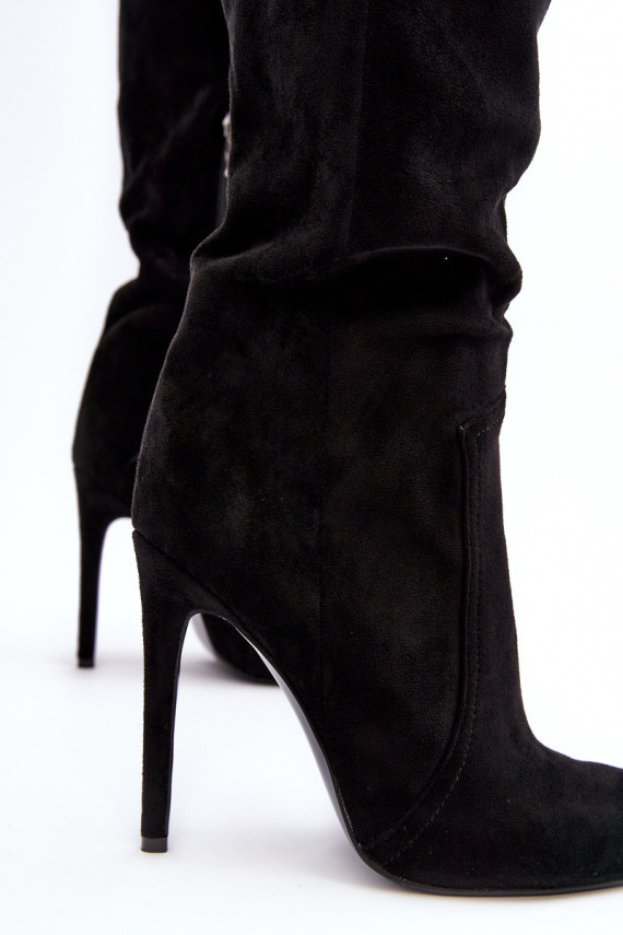 Women's Knee-High Heels Boots Black Vessy
