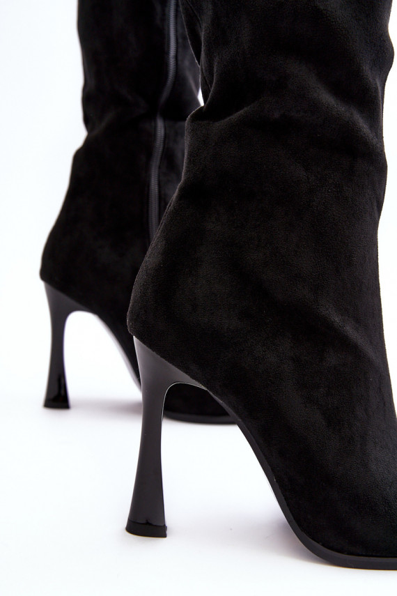Women's Heeled Fur-Lined Boots Black Isot