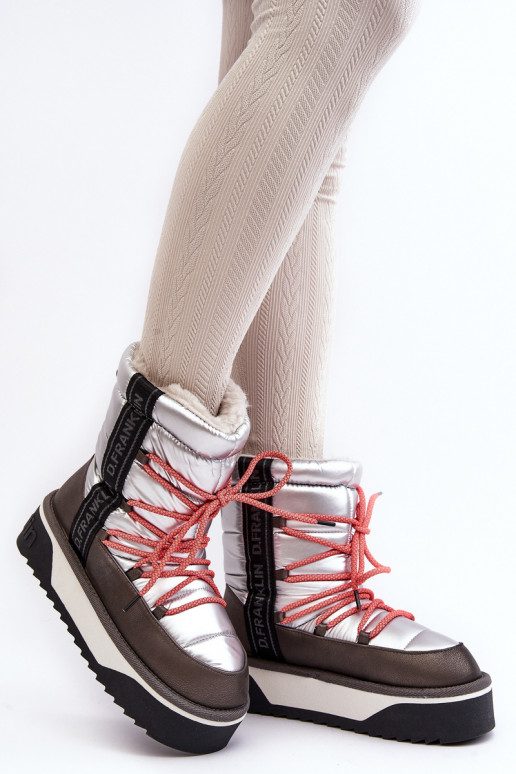 Women's Snow Boots With Thick Sole Vegan D.Franklin DFSH371006 Silver