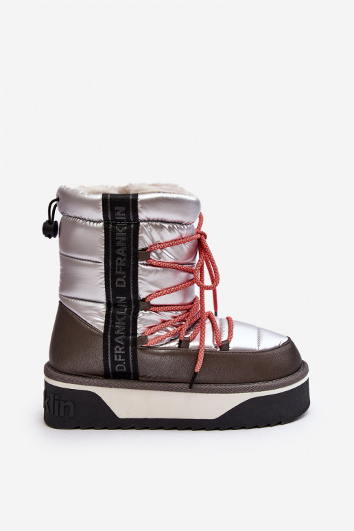 Women's Snow Boots With Thick Sole Vegan D.Franklin DFSH371006 Silver