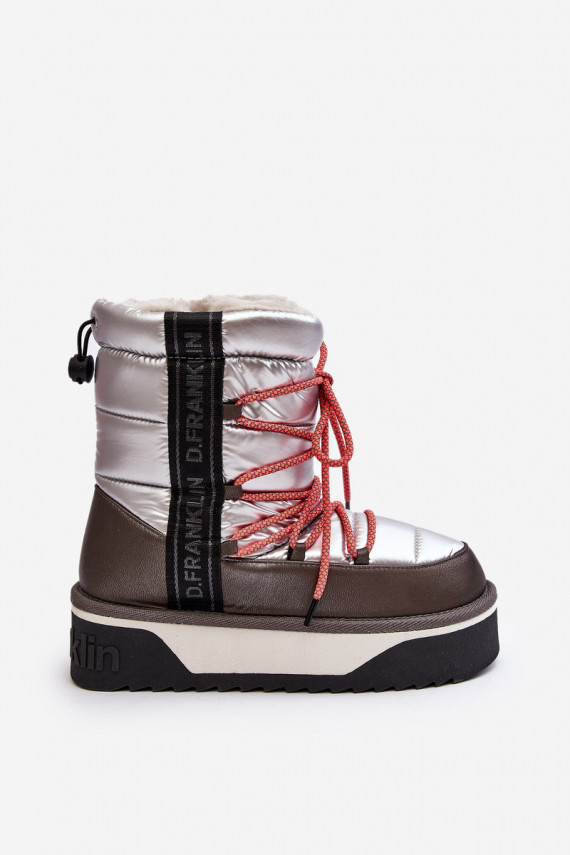Women's Snow Boots With Thick Sole Vegan D.Franklin DFSH371006 Silver