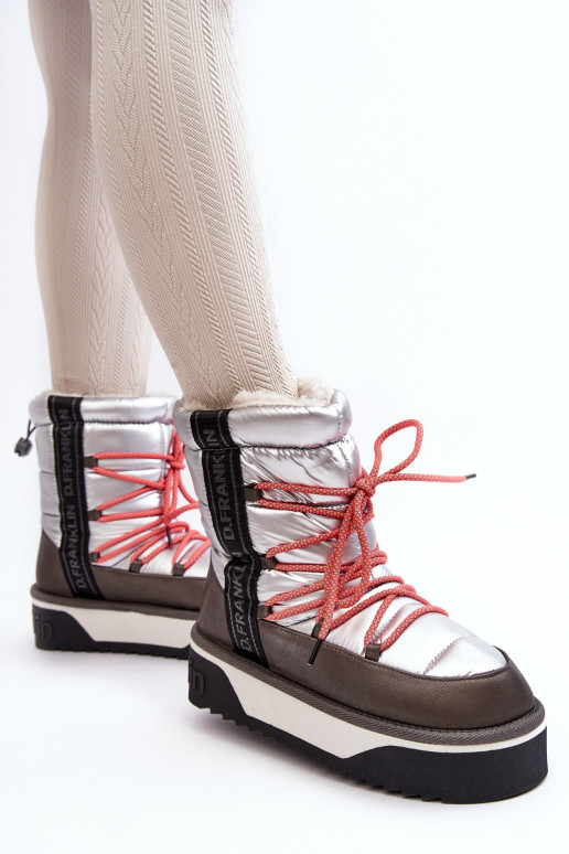 Women's Snow Boots With Thick Sole Vegan D.Franklin DFSH371006 Silver