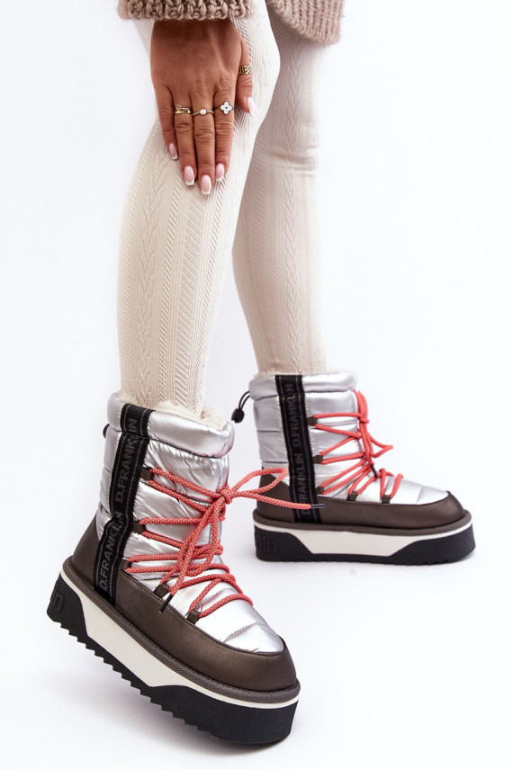 Women's Snow Boots With Thick Sole Vegan D.Franklin DFSH371006 Silver