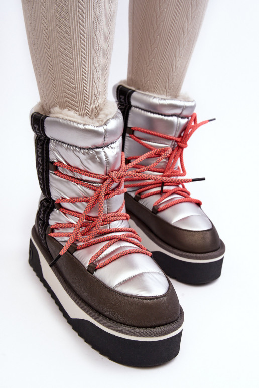Women's Snow Boots With Thick Sole Vegan D.Franklin DFSH371006 Silver