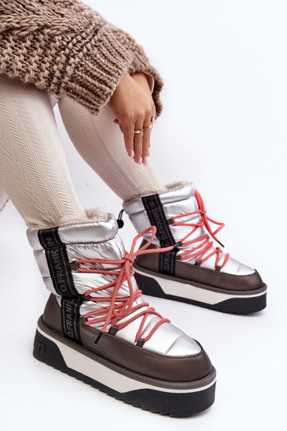 Women's Snow Boots With Thick Sole Vegan D.Franklin DFSH371006 Silver