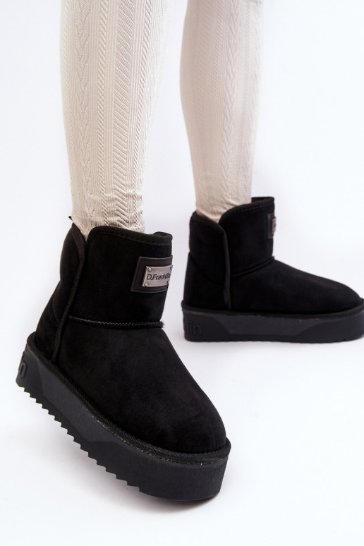 Vegan Waterproof Snow Boots On Platform DFranklin DFSH371004 Black