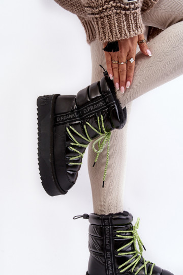 Women's Snow Boots On Thick Sole Vegan DFranklin DFSH371007 Black 2