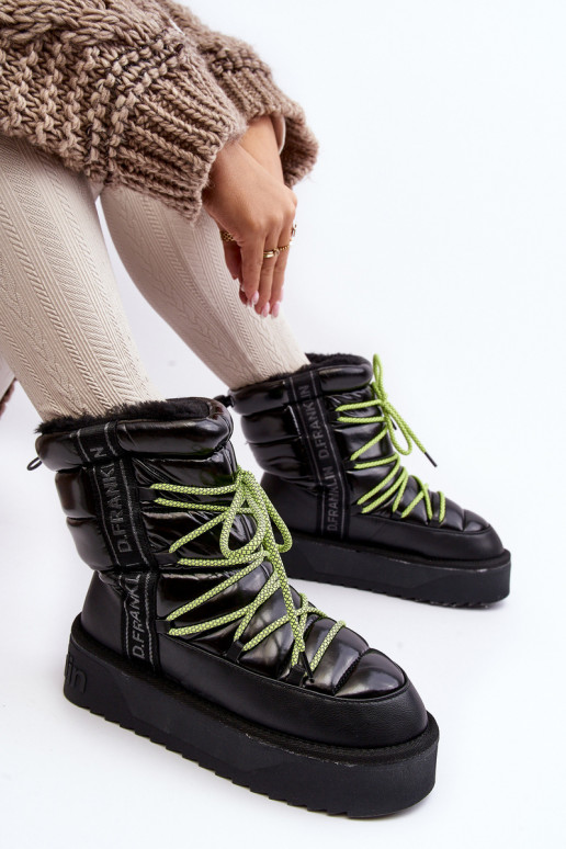 Women's Snow Boots On Thick Sole Vegan DFranklin DFSH371007 Black