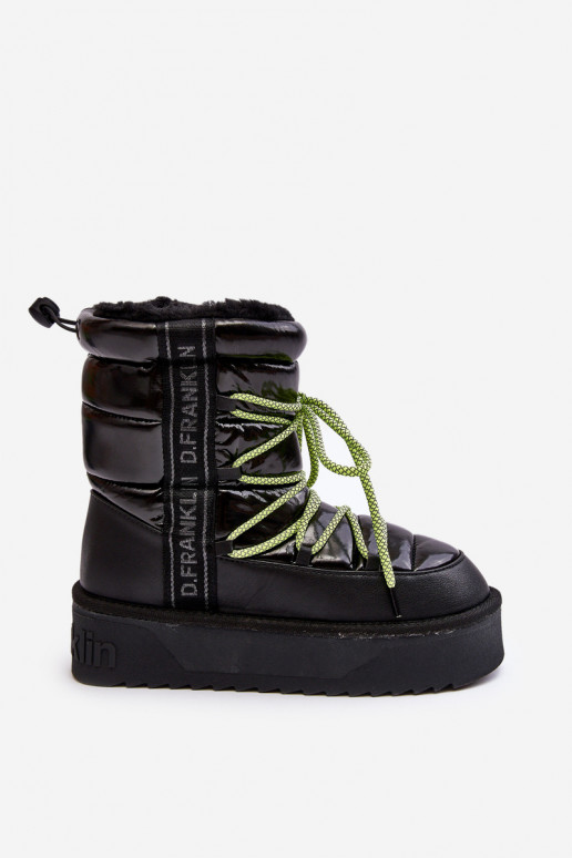 Women's Snow Boots On Thick Sole Vegan DFranklin DFSH371007 Black
