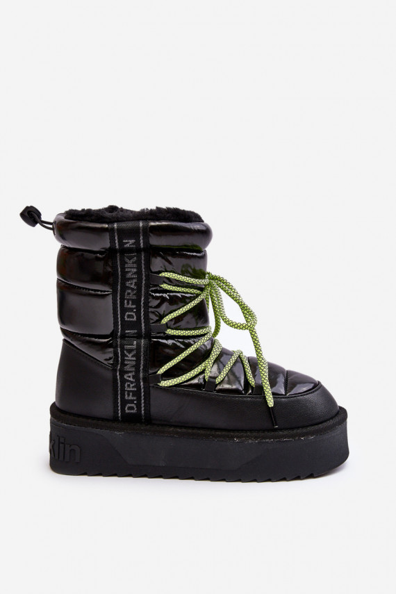 Women's Snow Boots On Thick Sole Vegan DFranklin DFSH371007 Black