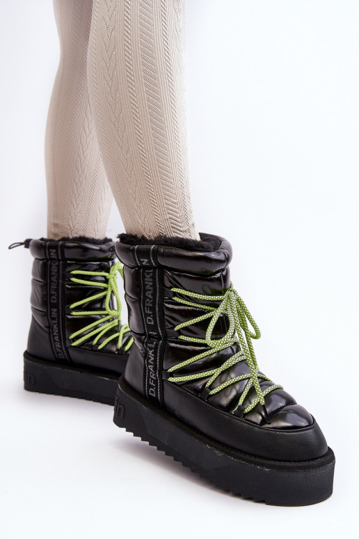 Women's Snow Boots On Thick Sole Vegan DFranklin DFSH371007 Black