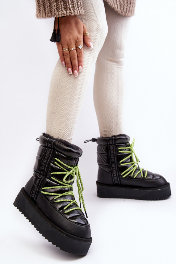 Women's Snow Boots On Thick Sole Vegan DFranklin DFSH371007 Black