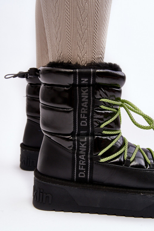 Women's Snow Boots On Thick Sole Vegan DFranklin DFSH371007 Black