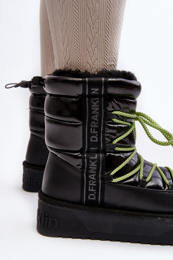 Women's Snow Boots On Thick Sole Vegan DFranklin DFSH371007 Black
