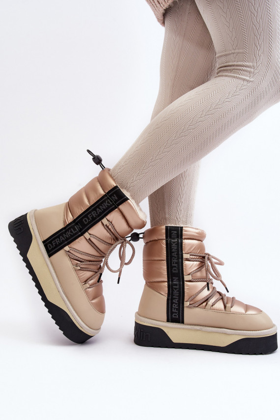 Women's Snow Boots On Thick Sole Vegan DFranklin DFSH371006 Beige