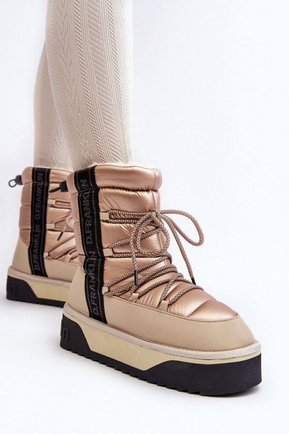 Women's Snow Boots On Thick Sole Vegan DFranklin DFSH371006 Beige