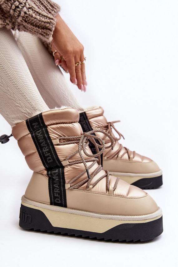 Women's Snow Boots On Thick Sole Vegan DFranklin DFSH371006 Beige