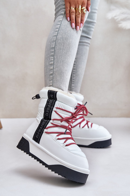 Women's snow boots with thick vegan sole D.Franklin DFSH371007 White