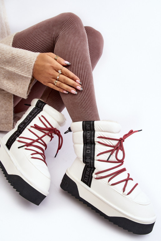 Women's snow boots with thick vegan sole D.Franklin DFSH371007 White