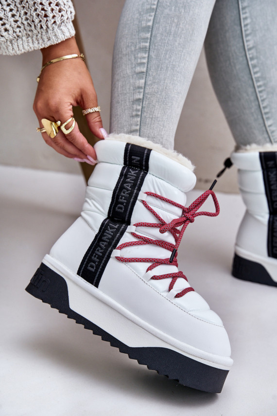 Women's snow boots with thick vegan sole D.Franklin DFSH371007 White