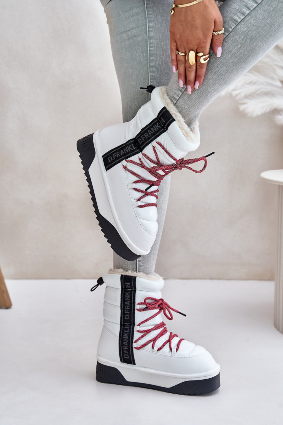 Women's snow boots with thick vegan sole D.Franklin DFSH371007 White