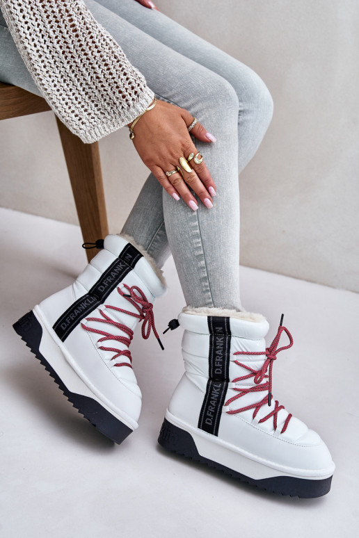 Women's snow boots with thick vegan sole D.Franklin DFSH371007 White