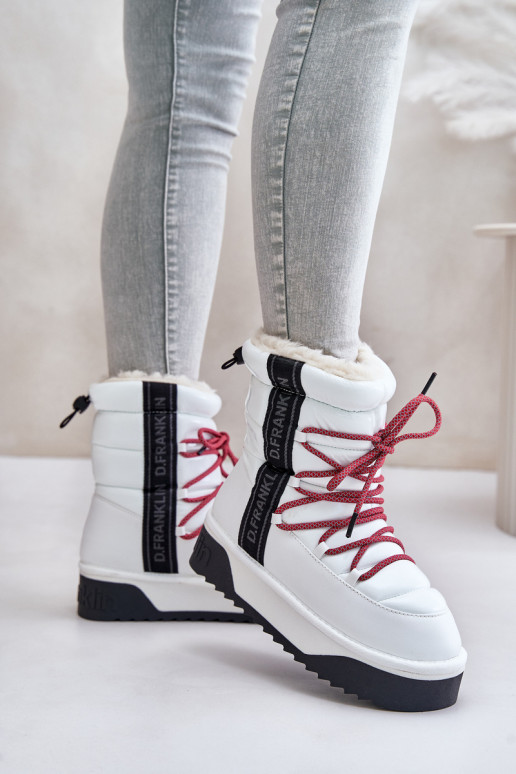 Women's snow boots with thick vegan sole D.Franklin DFSH371007 White