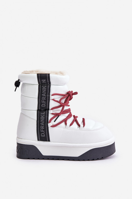 Women's snow boots with thick vegan sole D.Franklin DFSH371007 White