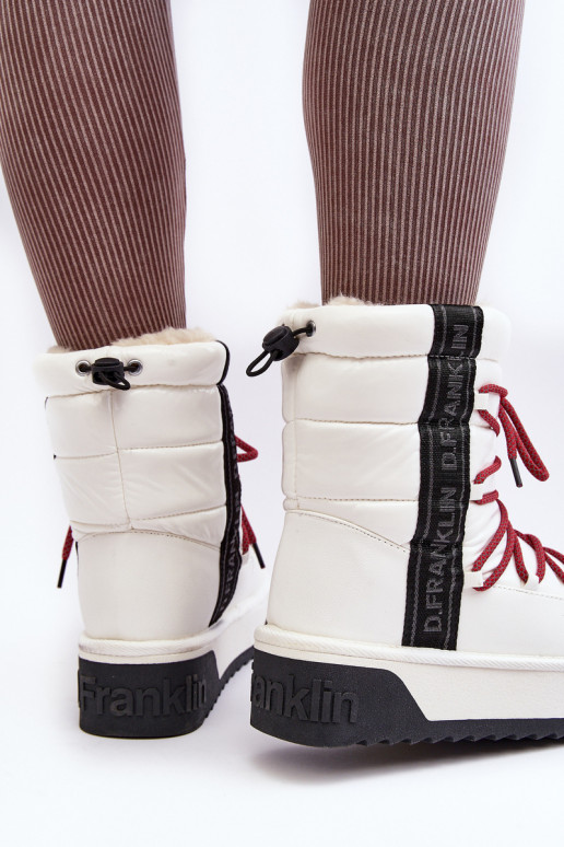 Women's snow boots with thick vegan sole D.Franklin DFSH371007 White
