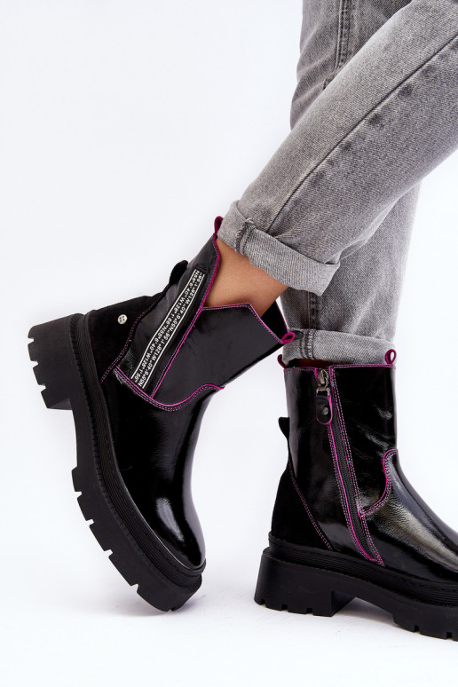 Leather Women's Boots Maciejka 06236-15 Black