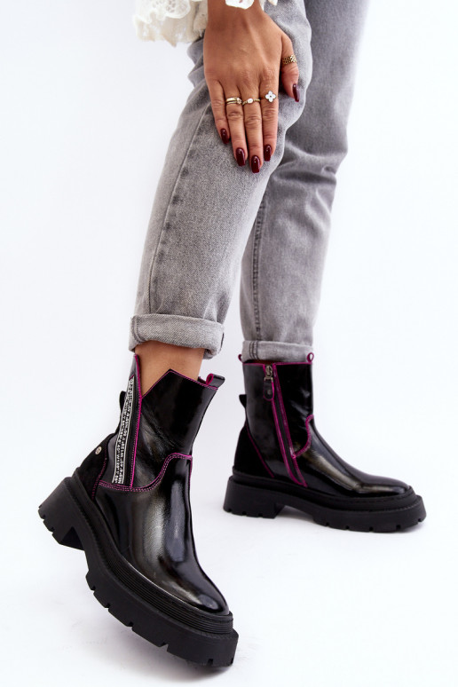 Leather Women's Boots Maciejka 06236-15 Black
