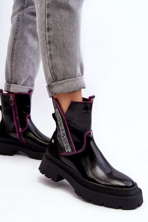 Leather Women's Boots Maciejka 06236-15 Black