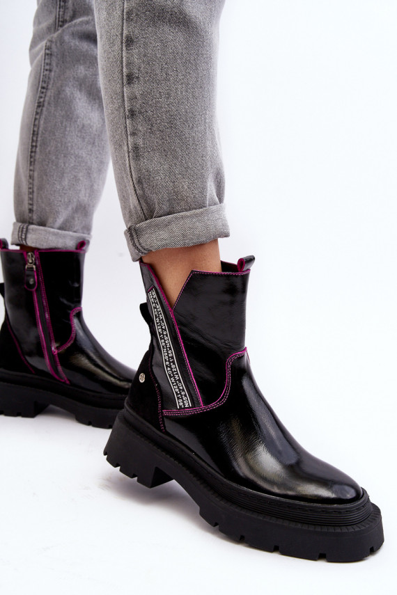 Leather Women's Boots Maciejka 06236-15 Black
