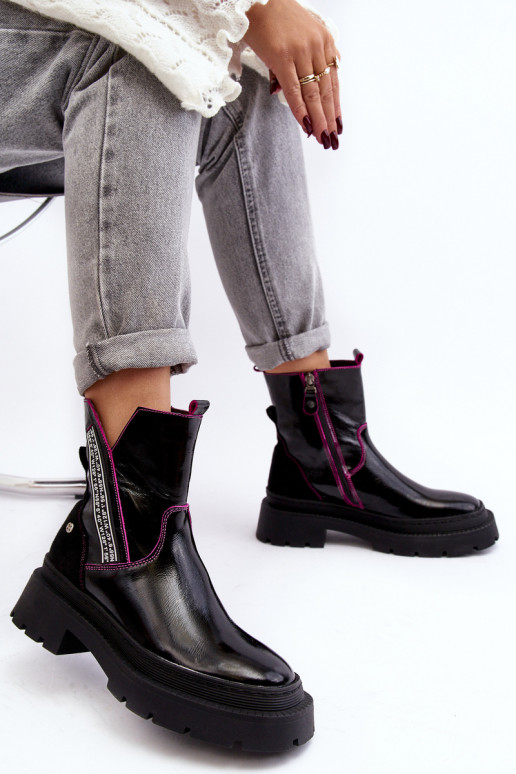 Leather Women's Boots Maciejka 06236-15 Black