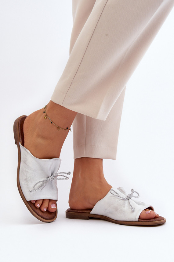 Leather Women's Sandals Zazoo 2659/005 Silver
