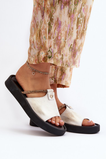 Leather Women's Sandals Zazoo 2659/005 Silver 2
