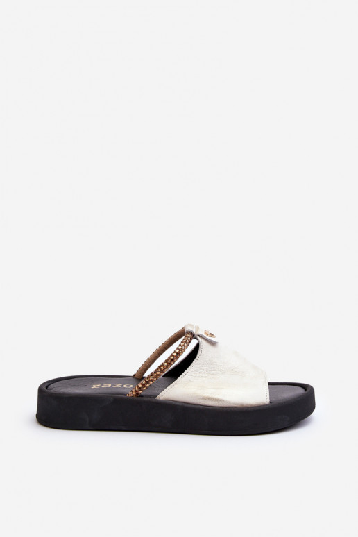 Leather Women's Sandals Zazoo 2659/005 Silver