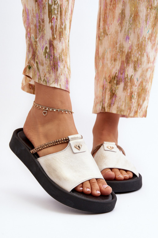 Leather Women's Sandals Zazoo 2659/005 Silver
