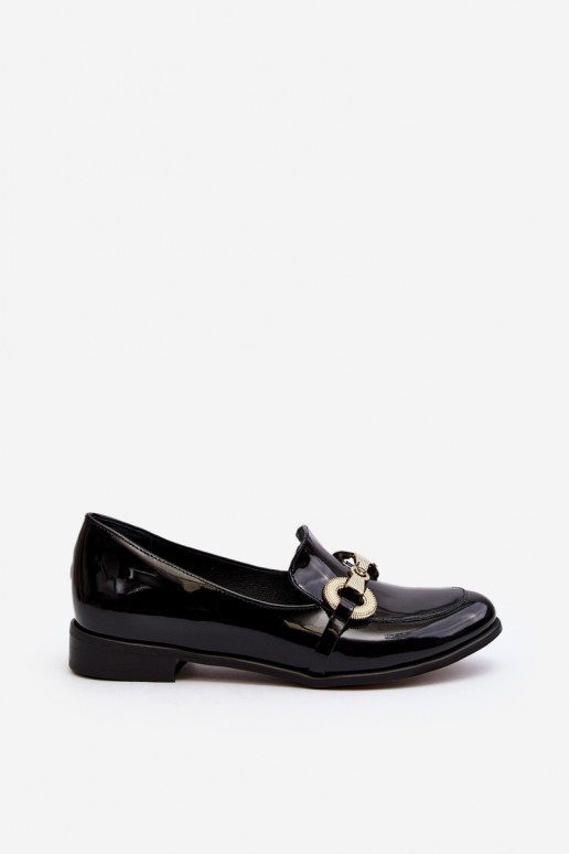 Zazoo 2880 Women's Patent Loafers With Decoration Black