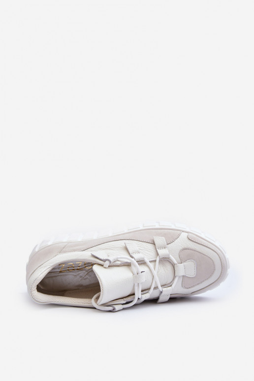Women's Leather Platform Sports Shoes M01/1 Zazoo Light Beige
