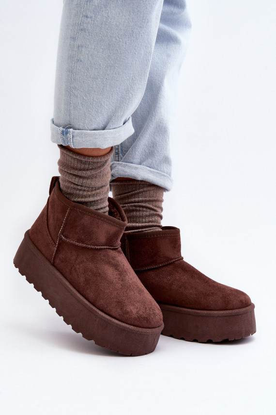 Suede Platform Snow Boots Brown Corcoran