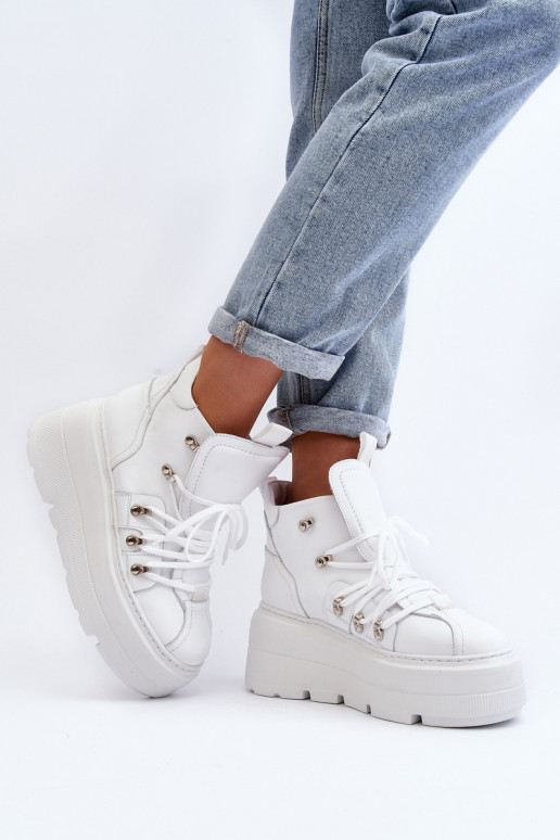 Zazoo 3416 Leather Women's Sports Shoes White